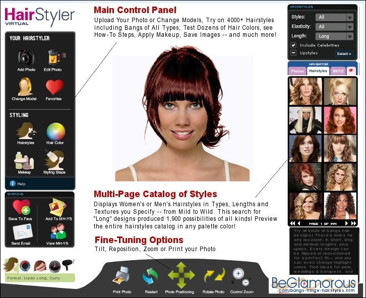 Virtual hairstyles with bangs. Find the
best bangs for your face shape.